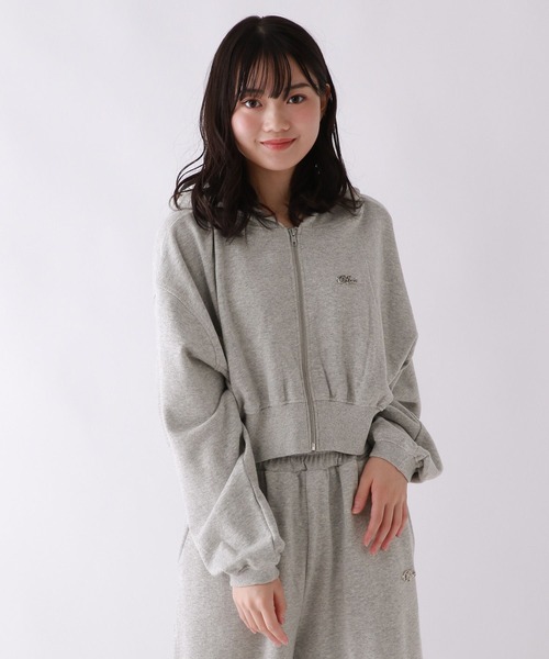 repipi armario(レピピ アルマリオ)の「WZIPショートフーディ(パーカー・キッズ・ピンク系その他/グレー/ブラック系その他・MEDIUM/SMALL/LARGE)」の1枚目の写真
