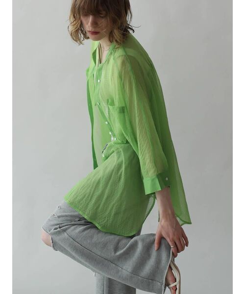 :ETHROF（イーサオブ）の「DOLMAN SLEEVE SHEER BLOUSE（シャツ/ブラウス・レディース・ピンク系その他2/グリーン系その他3/ブラック/オフホワイト・FREE）」の5枚目の写真