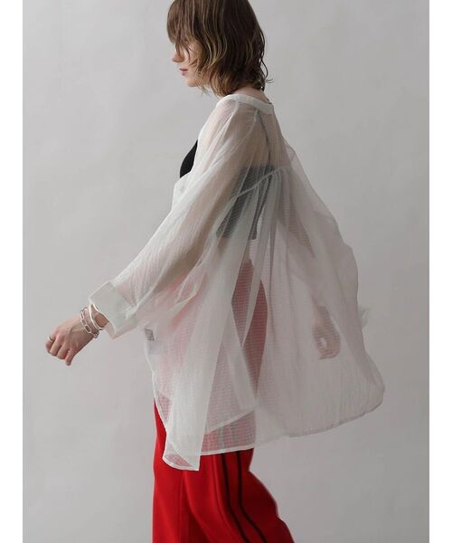 :ETHROF（イーサオブ）の「DOLMAN SLEEVE SHEER BLOUSE（シャツ/ブラウス・レディース・ピンク系その他2/グリーン系その他3/ブラック/オフホワイト・FREE）」の8枚目の写真