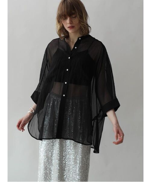 極美品 アパルトモン Dolman sleeve sheer Blouse セール】DOLMAN SLEEVE SHEER BLOUSE（シャツ/ブラウス