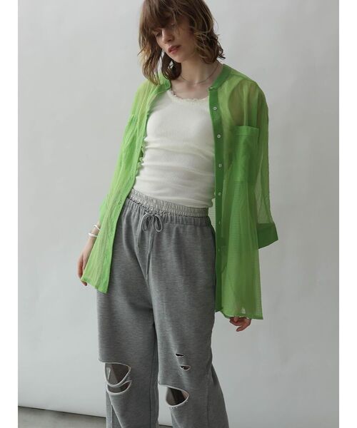 :ETHROF（イーサオブ）の「DOLMAN SLEEVE SHEER BLOUSE（シャツ/ブラウス・レディース・ピンク系その他2/グリーン系その他3/ブラック/オフホワイト・FREE）」の10枚目の写真