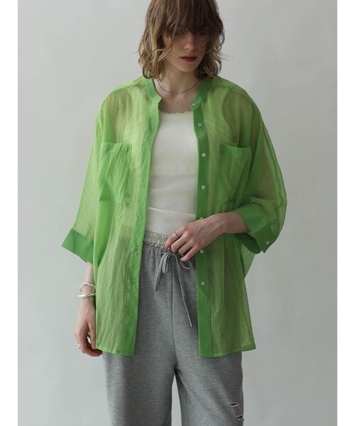 極美品 アパルトモン Dolman sleeve sheer Blouse セール】DOLMAN SLEEVE SHEER BLOUSE（シャツ/ブラウス