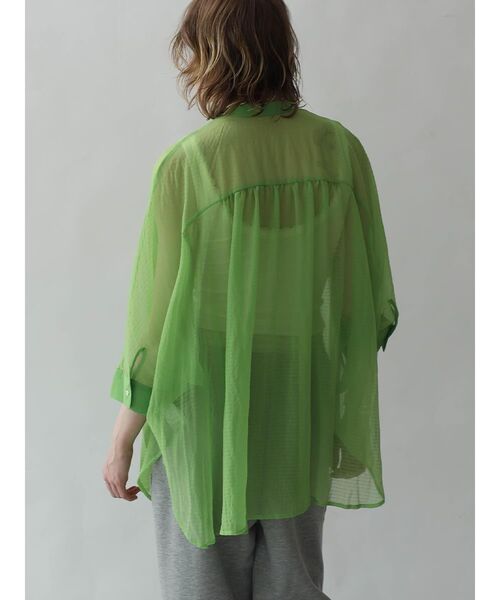 :ETHROF（イーサオブ）の「DOLMAN SLEEVE SHEER BLOUSE（シャツ/ブラウス・レディース・ピンク系その他2/グリーン系その他3/ブラック/オフホワイト・FREE）」の14枚目の写真