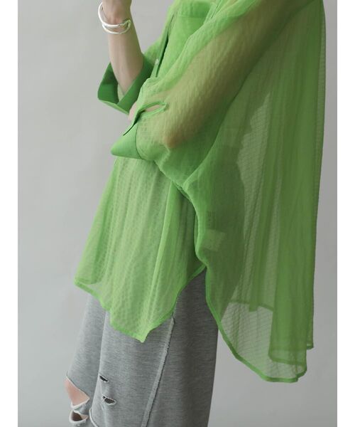 :ETHROF（イーサオブ）の「DOLMAN SLEEVE SHEER BLOUSE（シャツ/ブラウス・レディース・ピンク系その他2/グリーン系その他3/ブラック/オフホワイト・FREE）」の15枚目の写真