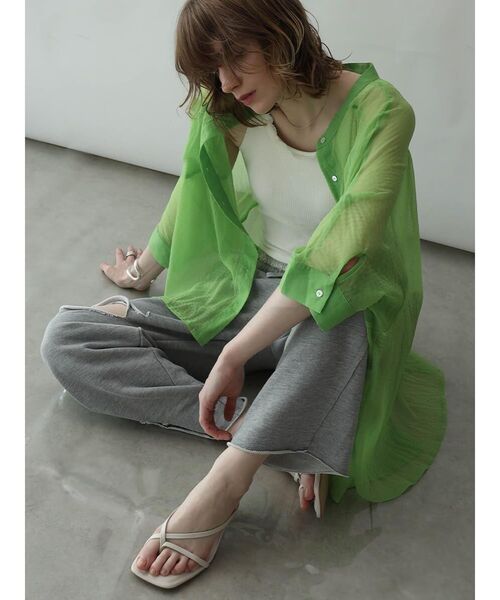 :ETHROF（イーサオブ）の「DOLMAN SLEEVE SHEER BLOUSE（シャツ/ブラウス・レディース・ピンク系その他2/グリーン系その他3/ブラック/オフホワイト・FREE）」の16枚目の写真