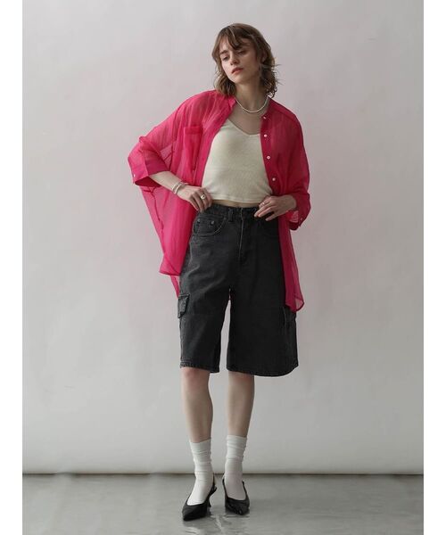 :ETHROF（イーサオブ）の「DOLMAN SLEEVE SHEER BLOUSE（シャツ/ブラウス・レディース・ピンク系その他2/グリーン系その他3/ブラック/オフホワイト・FREE）」の21枚目の写真
