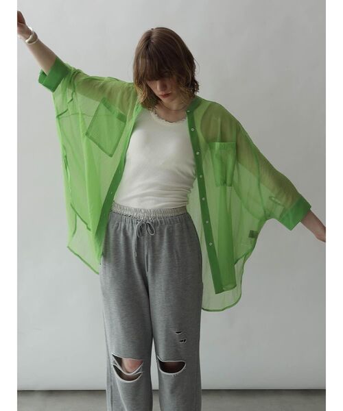 極美品 アパルトモン Dolman sleeve sheer Blouse セール】DOLMAN SLEEVE SHEER BLOUSE（シャツ/ブラウス