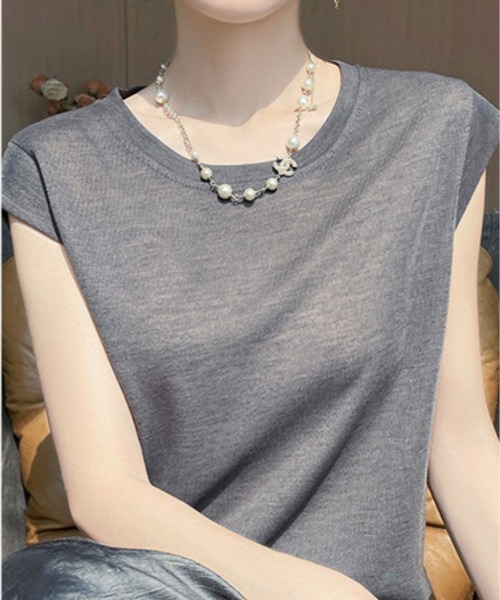 Ritzy(リッツィー)の「フレンチスリーブTシャツ(Tシャツ/カットソー・レディース・レッド/ブラック/グレー/ホワイト・M/L)」の22枚目の写真