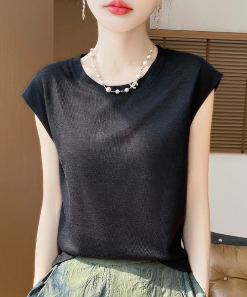 Ritzy(リッツィー)の「フレンチスリーブTシャツ(Tシャツ/カットソー・レディース・レッド/ブラック/グレー/ホワイト・M/L)」の21枚目の写真