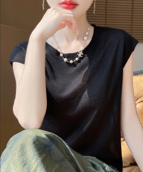 Ritzy(リッツィー)の「フレンチスリーブTシャツ(Tシャツ/カットソー・レディース・レッド/ブラック/グレー/ホワイト・M/L)」の19枚目の写真