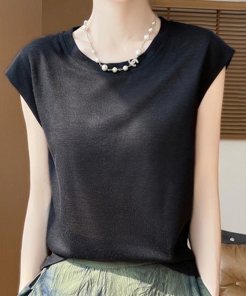 Ritzy(リッツィー)の「フレンチスリーブTシャツ(Tシャツ/カットソー・レディース・レッド/ブラック/グレー/ホワイト・M/L)」の18枚目の写真