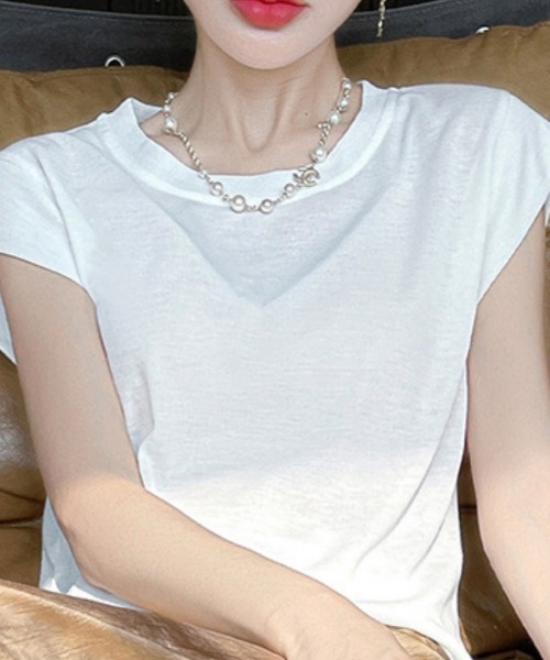 Ritzy(リッツィー)の「フレンチスリーブTシャツ(Tシャツ/カットソー・レディース・レッド/ブラック/グレー/ホワイト・M/L)」の17枚目の写真