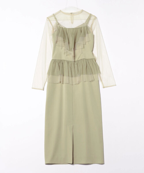 セール】【WEB限定】チュールブラウス×配色チュールフリルIライン セール】【WEB限定】チュールブラウス×配色チュールフリルIライン