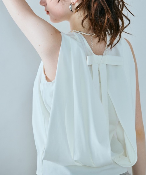 Audie a Muses(オーディアミューズ)の「バックシャンノースリーブカットソー(Tシャツ/カットソー・レディース・オフホワイト/ブラック・38/42)」の10枚目の写真