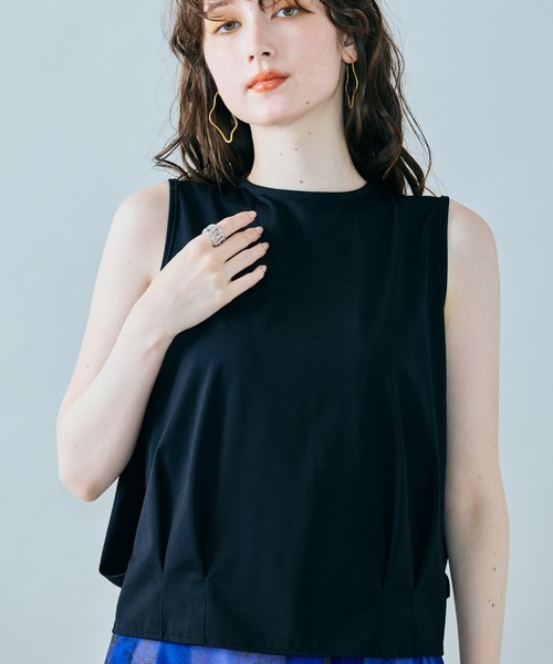Audie a Muses(オーディアミューズ)の「バックシャンノースリーブカットソー(Tシャツ/カットソー・レディース・オフホワイト/ブラック・38/42)」の22枚目の写真