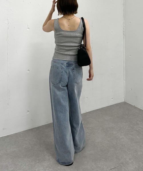 archives（アルシーヴ）の「ハリヌキニットタンク（タンクトップ・レディース・ネイビー/オフホワイト/グレー/ブラック・MEDIUM）」の10枚目の写真