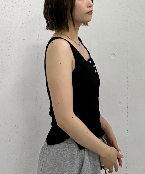 archives（アルシーヴ）の「ハリヌキニットタンク（タンクトップ・レディース・ネイビー/オフホワイト/グレー/ブラック・MEDIUM）」の19枚目の写真