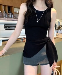 タンクトップ 韓国風 サイドスリット夏服