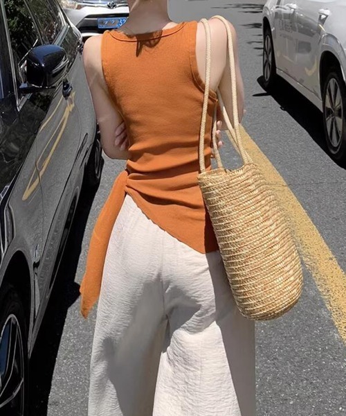 Miniministore(ミニミニストア)の「タンクトップ 韓国風 サイドスリット夏服(タンクトップ・レディース・ホワイト/オレンジ/ブラック・FREE)」の15枚目の写真
