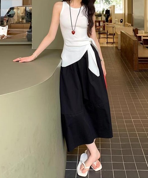 Miniministore(ミニミニストア)の「タンクトップ 韓国風 サイドスリット夏服(タンクトップ・レディース・ホワイト/オレンジ/ブラック・FREE)」の12枚目の写真
