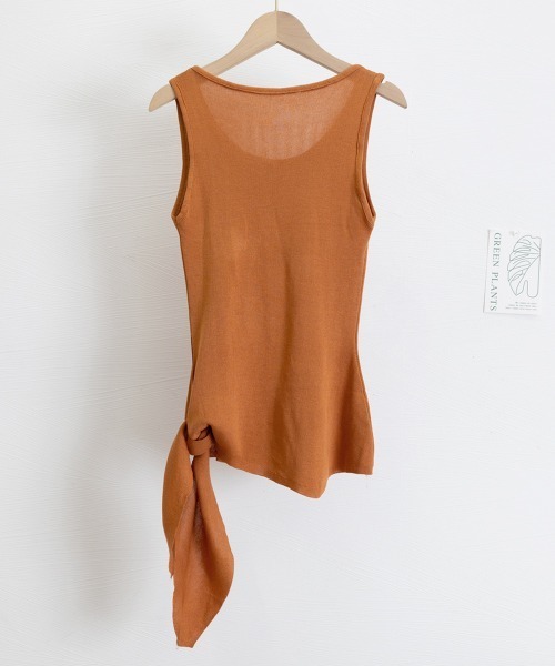 Miniministore(ミニミニストア)の「タンクトップ 韓国風 サイドスリット夏服(タンクトップ・レディース・ホワイト/オレンジ/ブラック・FREE)」の6枚目の写真