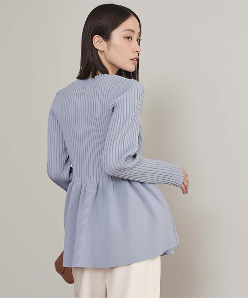 miette（ミエット）の「ヘンリーネックペプラムニット（ニット/セーター・レディース・ブルーグレー/チャコール/ブラウン・M/S）」の7枚目の写真