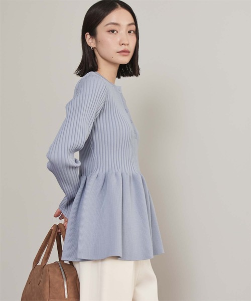 miette（ミエット）の「ヘンリーネックペプラムニット（ニット/セーター・レディース・ブルーグレー/チャコール/ブラウン・M/S）」の10枚目の写真