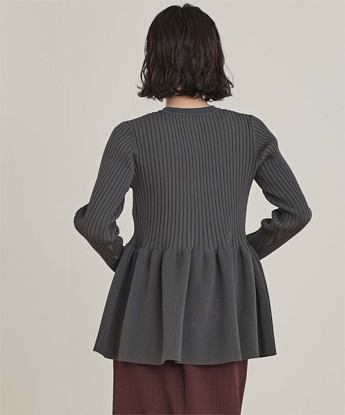 miette（ミエット）の「ヘンリーネックペプラムニット（ニット/セーター・レディース・ブルーグレー/チャコール/ブラウン・M/S）」の14枚目の写真
