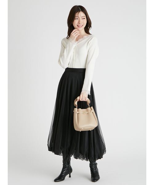 CELFORD ベルトデザインフリルワンハンドルバッグ ブラック ベルトデザインフリルワンハンドルバッグ(ハンドバッグ)｜BAGS