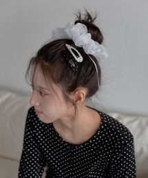 UNE MANSION | ラブリーレースシースルーシュシュ＆ドット2SETピン(シュシュ)