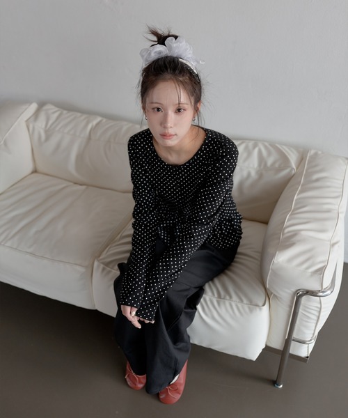 UNE MANSION(ユヌマンション)の「ラブリーレースシースルーシュシュ&ドット2SETピン(シュシュ・レディース・ブラック/ホワイト・ONESIZE)」の20枚目の写真