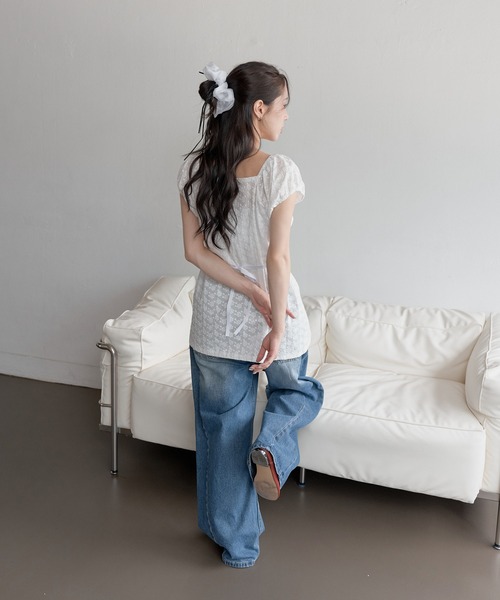 UNE MANSION(ユヌマンション)の「ラブリーレースシースルーシュシュ&ドット2SETピン(シュシュ・レディース・ブラック/ホワイト・ONESIZE)」の5枚目の写真