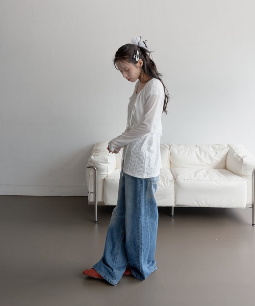 UNE MANSION(ユヌマンション)の「ラブリーレースシースルーシュシュ&ドット2SETピン(シュシュ・レディース・ブラック/ホワイト・ONESIZE)」の6枚目の写真