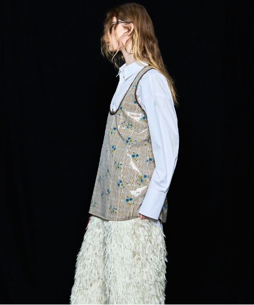 MAISON SPECIAL（メゾンスペシャル）の「Multi Fabric Tunic/マルチファブリックチュニック■セットアップ対応■（チュニック・レディース・イエロー/ブラウン・FREE）」の5枚目の写真