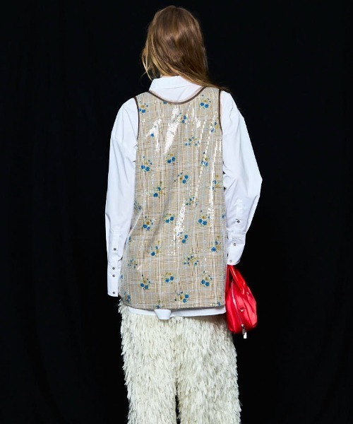 MAISON SPECIAL（メゾンスペシャル）の「Multi Fabric Tunic/マルチファブリックチュニック■セットアップ対応■（チュニック・レディース・イエロー/ブラウン・FREE）」の6枚目の写真