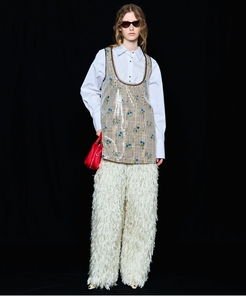 MAISON SPECIAL（メゾンスペシャル）の「Multi Fabric Tunic/マルチファブリックチュニック■セットアップ対応■（チュニック・レディース・イエロー/ブラウン・FREE）」の3枚目の写真