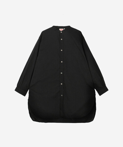 Bshop（ビショップ）の「INDIA INDUSTRY | コットンローン 長袖バンドカラーシャツ WOMEN（シャツ/ブラウス・レディース・オレンジ系その他/ブラック/ダークグリーン・1）」の4枚目の写真