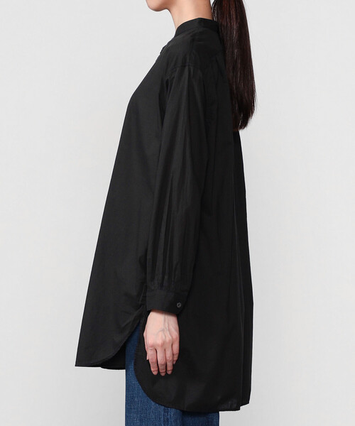 Bshop（ビショップ）の「INDIA INDUSTRY | コットンローン 長袖バンドカラーシャツ WOMEN（シャツ/ブラウス・レディース・オレンジ系その他/ブラック/ダークグリーン・1）」の10枚目の写真