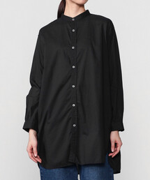 INDIA INDUSTRY | コットンローン 長袖バンドカラーシャツ WOMEN