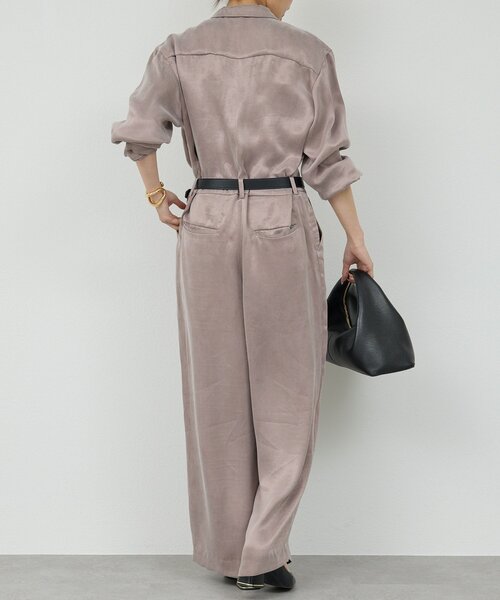 GALLARDAGALANTE（ガリャルダガランテ）の「オープンカラージャンプスーツ（つなぎ/オールインワン・レディース・グレイッシュベージュ・FREE）」の5枚目の写真