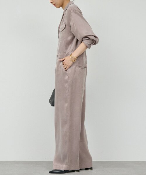 GALLARDAGALANTE（ガリャルダガランテ）の「オープンカラージャンプスーツ（つなぎ/オールインワン・レディース・グレイッシュベージュ・FREE）」の7枚目の写真