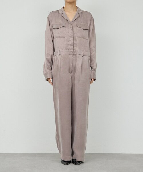 GALLARDAGALANTE（ガリャルダガランテ）の「オープンカラージャンプスーツ（つなぎ/オールインワン・レディース・グレイッシュベージュ・FREE）」の10枚目の写真