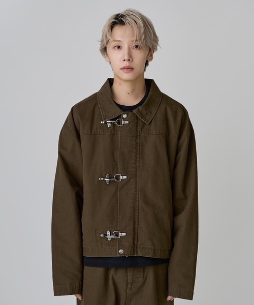 ファイヤーマン ジャケット brown SET-UP着用可能】ファイヤーマンショート丈ダックジャケット