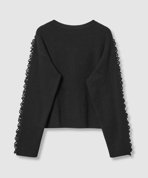 セール】【LOULOU WILLOUGHBY】ショルダーレース釦プルオーバー