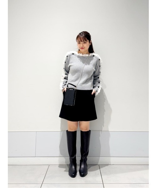 ショルダーレース釦プルオーバー　 グレー2サイズ allureville(アルアバイル)｜【LOULOU WILLOUGHBY】ショルダーレース釦