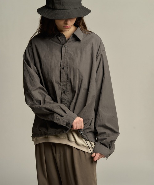 FUSE（フューズ）の「コットンナイロンドローコードシャツ（シャツ/ブラウス・メンズ・ブラウン/グレー・02/03/01）」の19枚目の写真