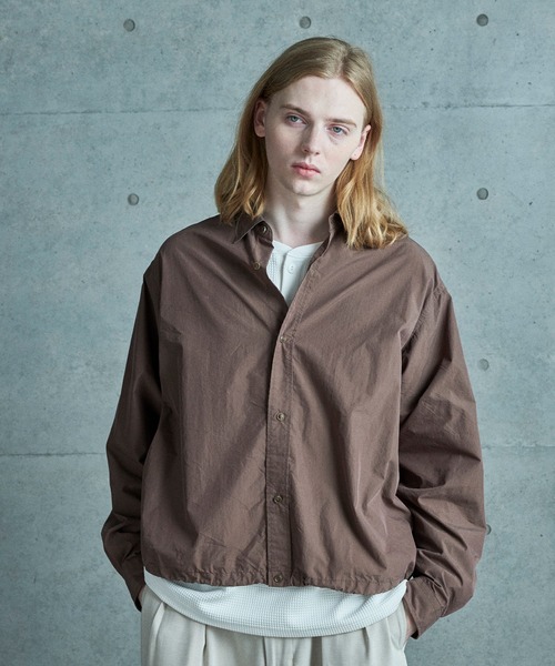 FUSE（フューズ）の「コットンナイロンドローコードシャツ（シャツ/ブラウス・メンズ・ブラウン/グレー・02/03/01）」の4枚目の写真