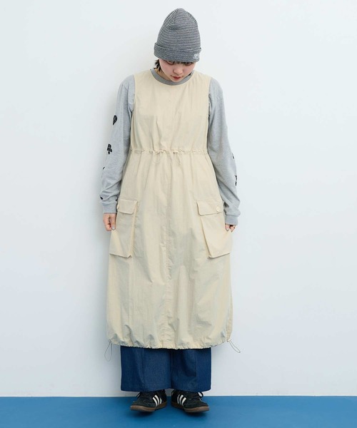 I am I in fact...（アイアムアイインファクト）の「●CHEMICAL WASH ギャザーワンピース（ワンピース・レディース・カーキ/ベージュ/ボルドー・FREE）」の8枚目の写真