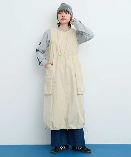 I am I in fact...（アイアムアイインファクト）の「●CHEMICAL WASH ギャザーワンピース（ワンピース・レディース・カーキ/ベージュ/ボルドー・FREE）」の10枚目の写真