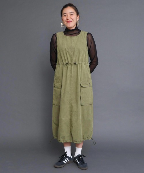 I am I in fact...（アイアムアイインファクト）の「●CHEMICAL WASH ギャザーワンピース（ワンピース・レディース・カーキ/ベージュ/ボルドー・FREE）」の13枚目の写真
